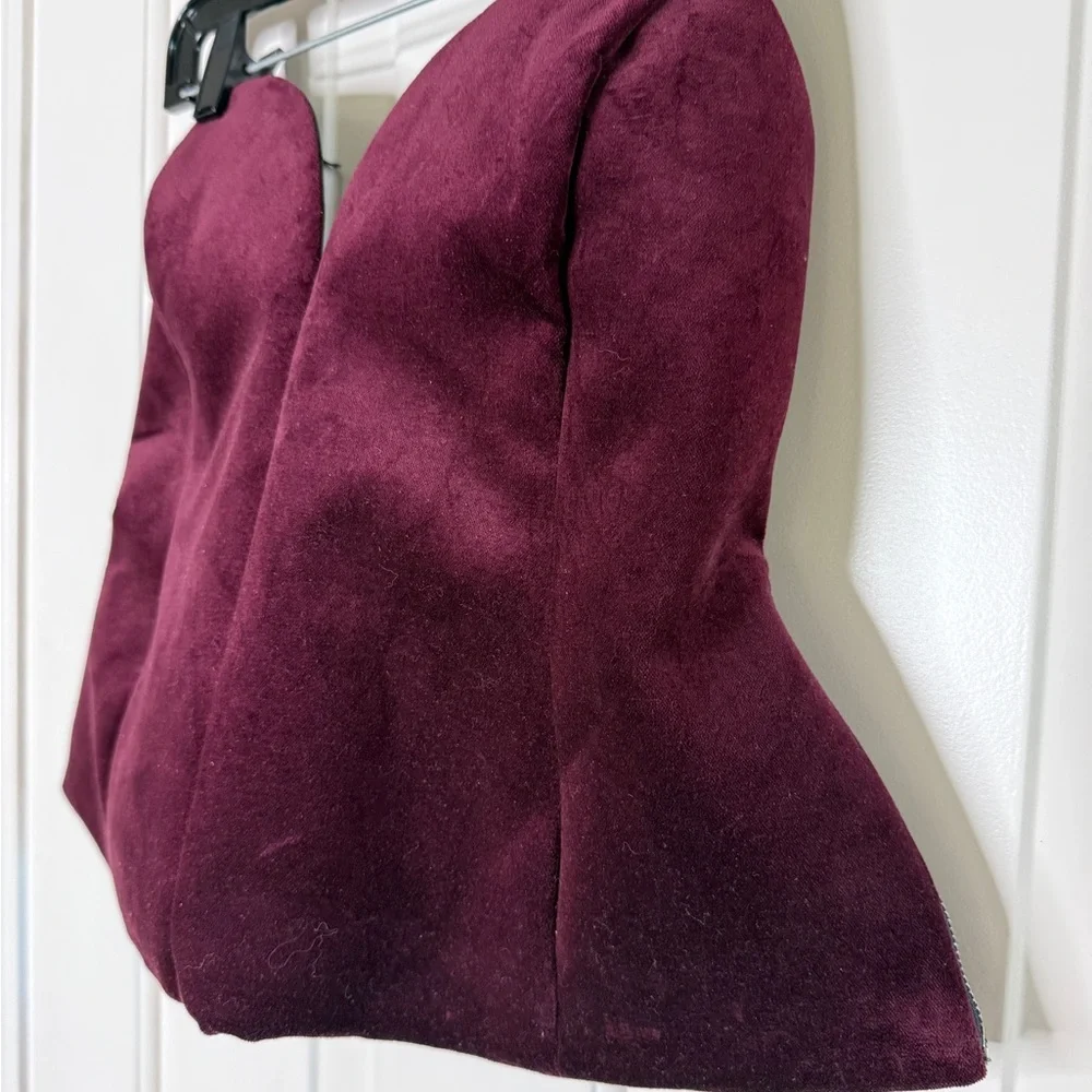 ZARA Burgundy Velvet Corset Bustier Size MEDIUM RALPH LAUREN CHRISTMAS NWOT - Picture 8 of 10